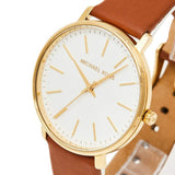 Michael Kors Pyper Quartz Silver Dial Brown Leather Watch For Women - MK2740