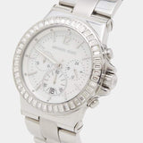 Michael Kors Dylan Glitz Chronograph White Dial Silver Steel Strap Watch For Women - MK5411