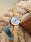 Calvin Klein Authentic White Dial Rose Gold Mesh Bracelet Watch for Women - K8G23526