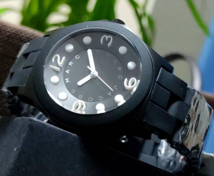 Marc Jacobs Pelly Black Dial Black Silicone Strap Watch for Women - MBM2507