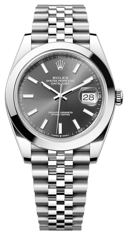 Rolex Datejust 41 Oyster Grey Dial Silver Oystersteel Bracelet Watch for Men - M126300-0008
