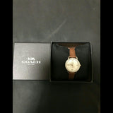 Coach Delancey White Dial Brown Leather Strap Watch for Women - 14502715