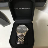 Emporio Armani Classic Quartz Silver Dial Silver Steel Strap Watch For Men - AR1745