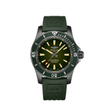 Breitling Superocean Automatic 46 Green Dial Green Rubber Strap Watch for Men - M173681A1L1S1