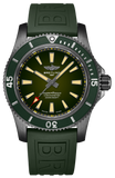 Breitling Superocean Automatic 46 Green Dial Green Rubber Strap Watch for Men - M173681A1L1S1