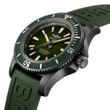 Breitling Superocean Automatic 46 Green Dial Green Rubber Strap Watch for Men - M173681A1L1S1