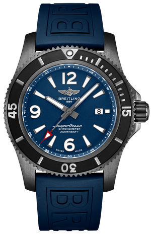 Breitling Superocean Automatic 46mm Blue Dial Blue Rubber Strap Watch for Men - M17368D71C1S1