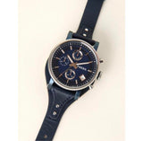 Fossil Boyfriend Sport Chronograph Blue Dial Blue Leather Strap Watch for Women - ES4113