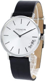 Coach Perry White Dial Black Leather Strap Watch for Women - 14503115