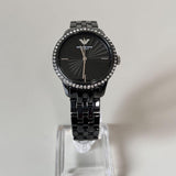 Emporio Armani Ceramica Crystals Black Dial Black Ceramic Strap Watch For Women - AR1478