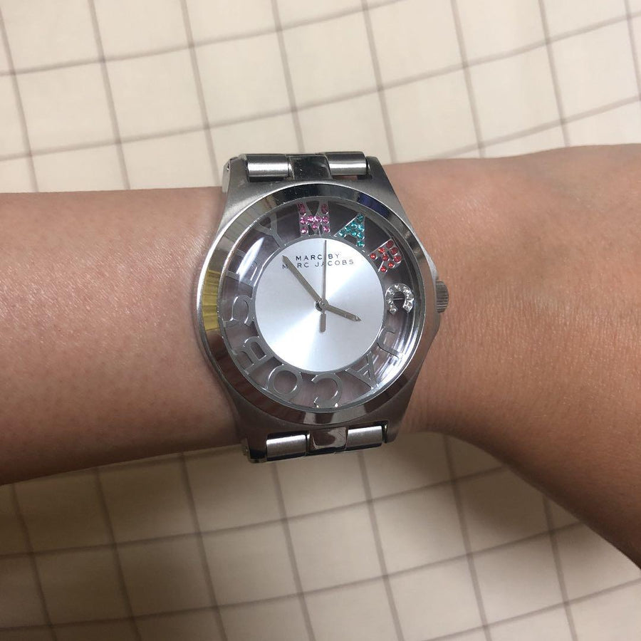 Marc Jacobs Henry Skeleton Silver Dial Silver Steel Strap Watch for Women - MBM3262