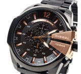 Diesel Mega Chief Black Dial Black Steel Strap Watch For Men - DZ4309