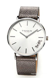 Coach Perry White Dial Grey Leather Strap Watch for Women - 14503155