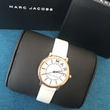 Marc Jacobs Roxy White Dial White Leather Strap Watch for Women - MJ1562