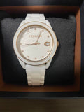 Coach Preston Mother of Pearl Dial White Steel Strap Watch for Women - 14503661