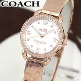 Coach Delancey White Dial Rose Gold Steel Strap Watch for Women - 14502355