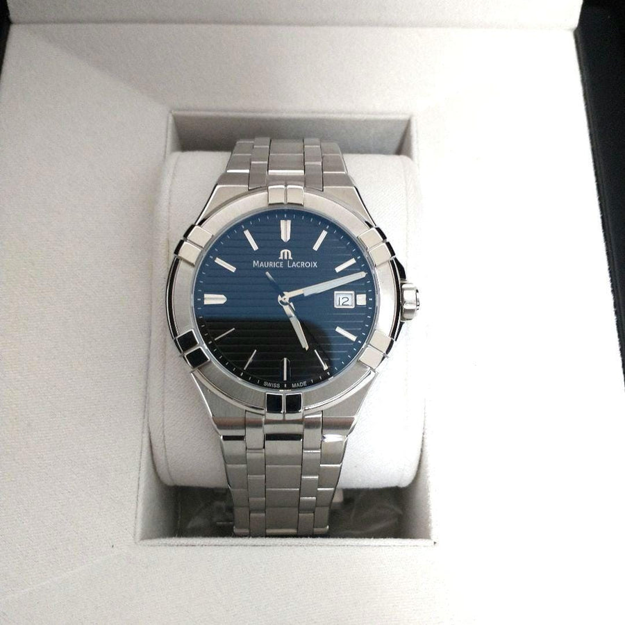 Maurice Lacroix Aikon Venturer Black Dial Silver Steel Strap Watch for Men - AI1008-SS002-331-1