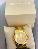 Michael Kors Runway Gold Dial Gold Steel Strap Watch for Women - MK5706