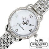 Coach Delancey Mother of Pearl Dial Silver Steel Strap Watch for Women - 14502477