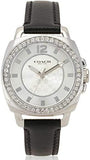 Coach Boyfriend Silver Dial Black Leather Strap Watch for Women - 14503152