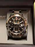 Tag Heuer Carrera Automatic Chronograph Black Dial Silver Steel Strap Watch for Men - CBM2110.BA0651