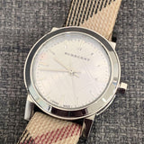 Burberry The City Nova Silver Dial Leather Strap Watch for Women - BU9212