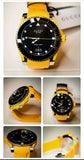 Gucci Dive Black Dial Yellow Rubber Strap Watch For Men - YA136319