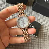 Coach Delancey Mother of Pearl White Dial Rose Gold Steel Strap Watch for Women - 14502479