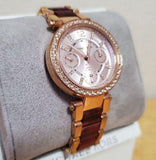 Michael Kors Parker Rose Gold Dial Two Tone Steel Strap Watch for Women - MK6239