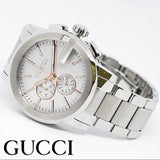 Gucci G Chrono Chronograph Silver Dial Silver Steel Strap Watch For Men - YA101201