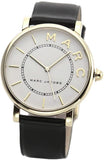 Marc Jacobs Roxy White Dial Black Leather Strap Watch for Women - MJ1532