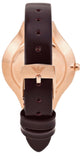 Emporio Armani Aurora Mother of Pearl White Dial Brown Leather Strap Watch For Women - AR11057