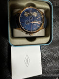 Fossil Flynn Mechanical Blue Dial Blue Leather Strap Watch for Men - BQ2219