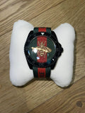 Gucci Dive Green & Red Dial Green & Red Nylon Strap Watch For Men - YA136216