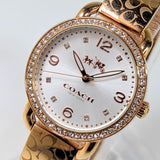 Coach Delancey White Dial Rose Gold Steel Strap Watch for Women - 14502355