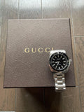 Gucci Dive Black Dial Silver Steel Strap Watch For Women - YA136403