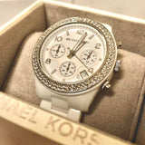 Michael Kors Runway White Dial White Steel Strap Watch for Women - MK5188