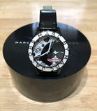 Marc Jacobs White & Black Dial Black Leather Strap Watch for Women - MBM1148