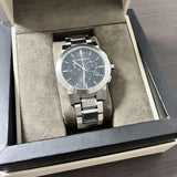 Burberry The City Black Dial Silver Steel Strap Watch for Men - BU9351