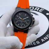 Michael Kors Dylan Chronograph Grey Dial Orange Rubber Strap Watch for Men - MK8296