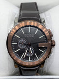 Gucci G Chrono Black Dial Brown Leather Strap Watch For Men - YA101202