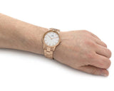 White dial XL Daniel Wellington watch on wrist