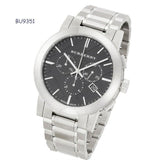 Burberry The City Black Dial Silver Steel Strap Watch for Men - BU9351