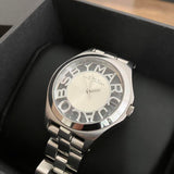 Marc Jacobs Henry Transparent Silver Dial Silver Stainless Steel Strap Watch for Women - MBM3205