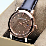 Burberry The City Brown Dial Brown Leather Strap Watch for Men - BU9013