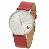 Coach Perry Silver Dial Red Leather Strap Watch for Women - 14503515