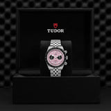 Tudor Black Bay Chrono Pink Dial Silver Steel Strap Watch for Men - M79360N-0019