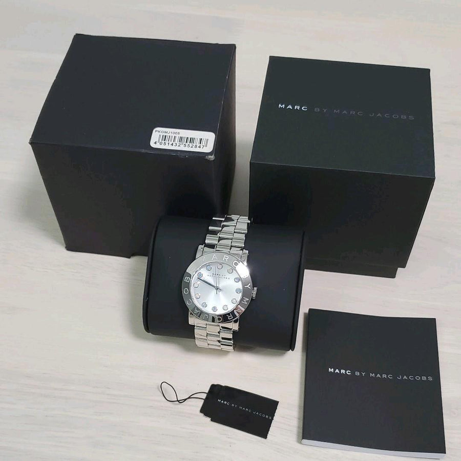 Marc Jacobs Amy Dexter Silver Dial Silver Steel Strap Watch for Women - MBM3214