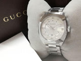 Gucci GG2570 Silver Dial Silver Steel Strap Watch For Men - YA142308