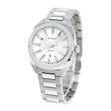 Gucci G Timeless GG2570 Silver Dial Silver Steel Strap Watch For Men - YA142402